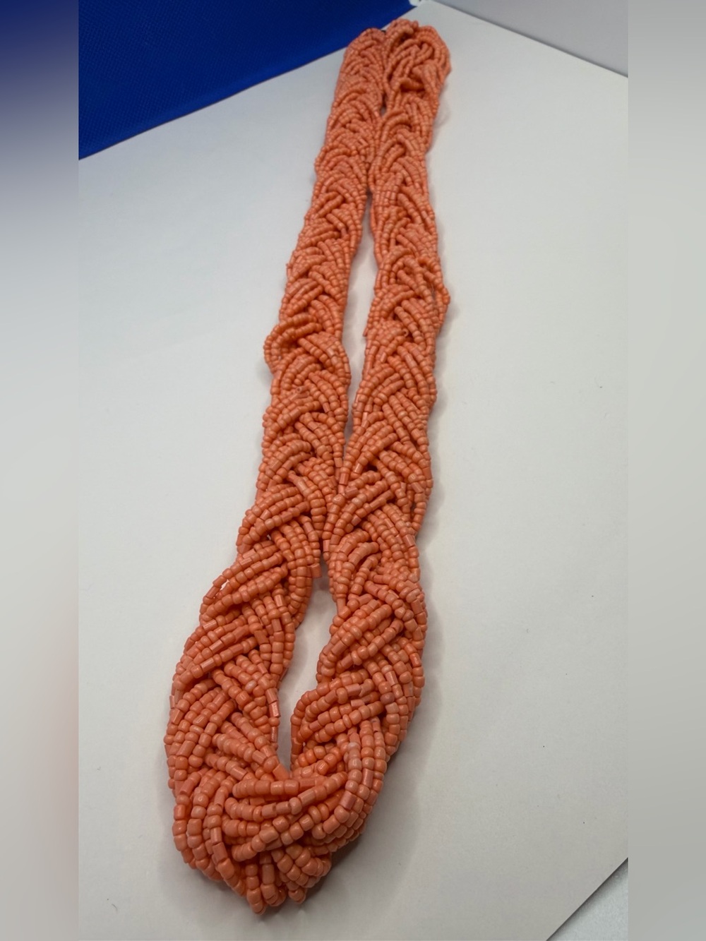 Handmade Braided Coral Multi Strand Seed Bead Beaded Necklace - Women's Jewelry - Picture 3 of 7